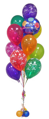 17 adet rengarek u�an balon buketi