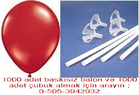 12 inc 1 ci kalite 1000 bask�s�z balon ve 1000 balon �ubu�u renk se�imi yapabilirsiniz