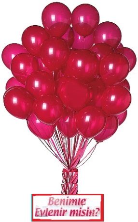 50 adet u�an balon ve benimle evlenirmisin yaz�s� sevenlere ve sevilenlere �zel